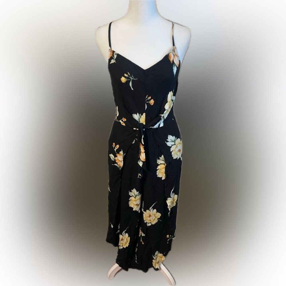 Tropical print ladies split leg romper